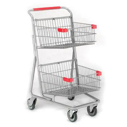 Chariot d' épicerie 2 paniers avec poignée, 28 1/4'' lo x 23 1/4''la x 42 1/4''h
