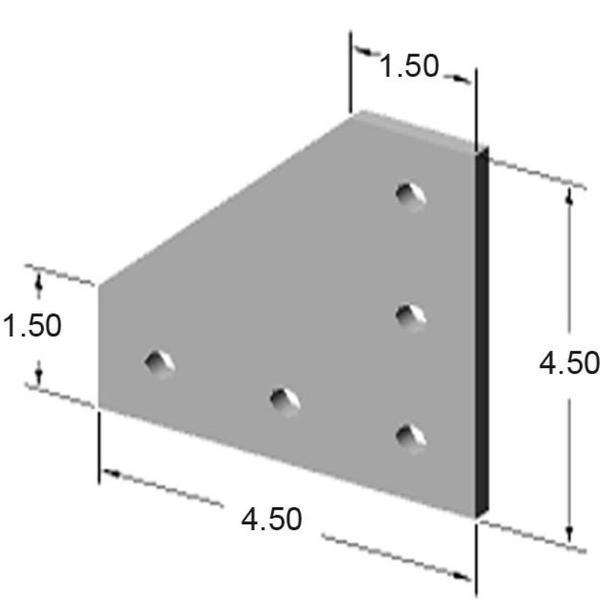 15 Series 5 Hole Black 90° Joining Plate