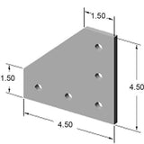 15 Series 5 Hole Black 90° Joining Plate