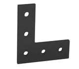 Plaque plate noire en "L" à 5 trous 7,62 x 7,62 cm x 4,76 mm | Aluminium série 10
