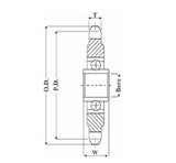 #60 Chain Idler Sprocket | 12 teeth | Bore 5/8" With Snap Ring