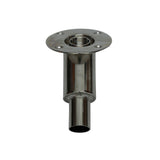Stainless Steel Thru Hull Fitting, 24 mm, 45° Base, Straight Connector with Screws