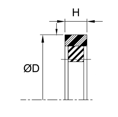 6J-1972 | 3.000" Caterpillar® 2-Piece Piston Seal - GF.PTFE/NBR