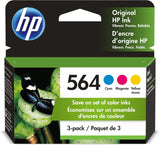 HP 564 Cyan, Magenta & Yellow Original Ink Cartridges, 3 Pack (N9H57FN)