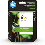 HP 62 Black & Tri-Colour Original Ink Cartridges, 2/Pack (N9H64FN)