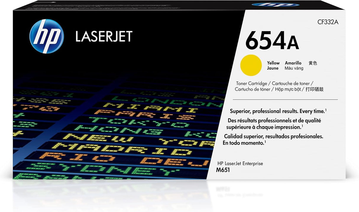 HP 654A (CF332A) Yellow Original LaserJet Toner Cartridge