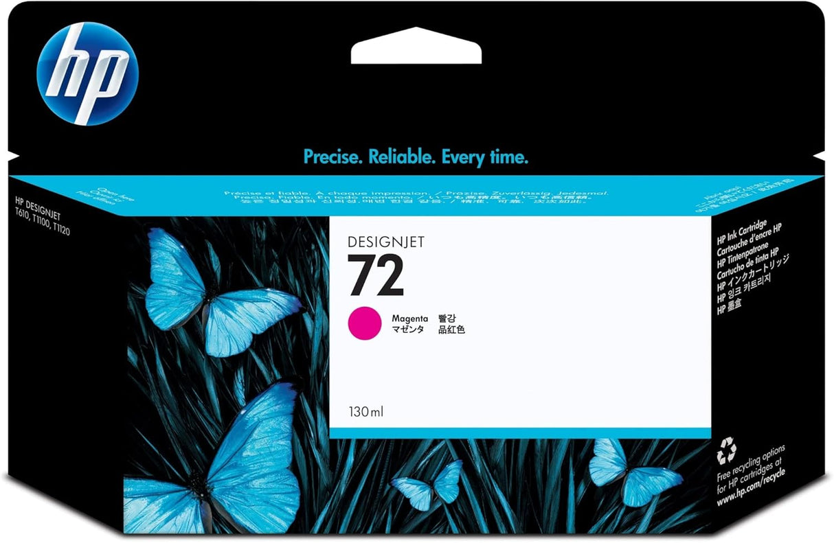 HP C9372A 72 Ink Cartridge, Magenta, 130mL