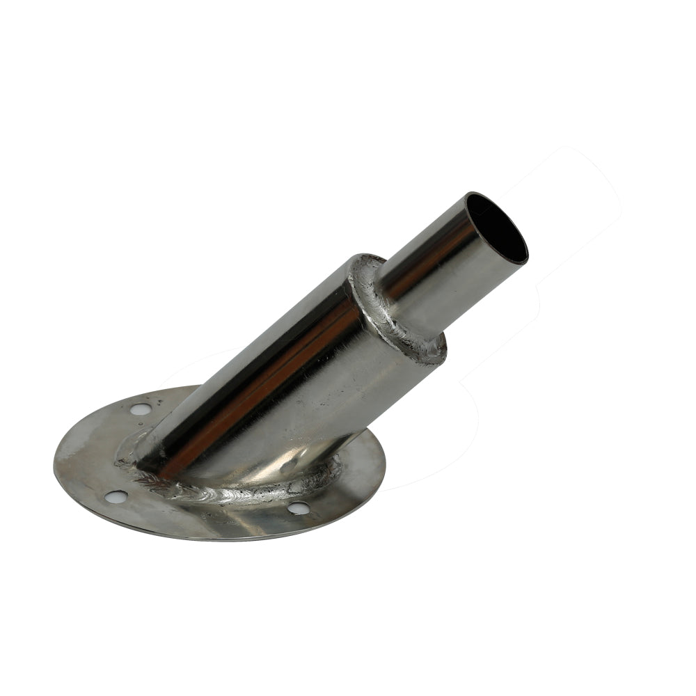 Thru Hull Fitting, 22 mm, 45° Base, Straight Connector with Screws