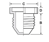 7/8"-14 Threaded Plug For JIC Flared Fitting - Polyethylene (Red)
