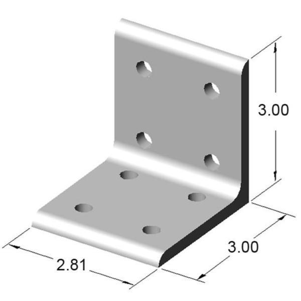15 Series 8 Hole Vertical Inside Corner Bracket