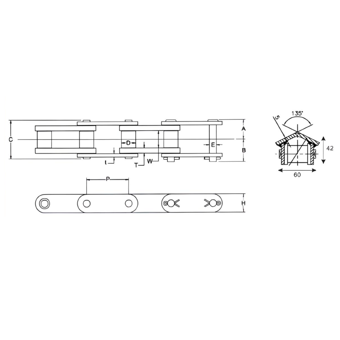 81XH Stainless Steel Conveyor Chain Half Link
