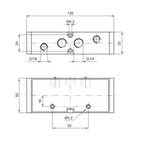 G1/8" Air Pilot Valve 1/4", 5/2 Single Acting Pressure 2.5 bar