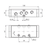 G1/8" Air Pilot Valve 1/8", 5/2 Single Acting Pressure 2 bar