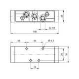 G1/8" Air Pilot Valve 1/8", 5/2 Single Acting Pressure 2.5 bar
