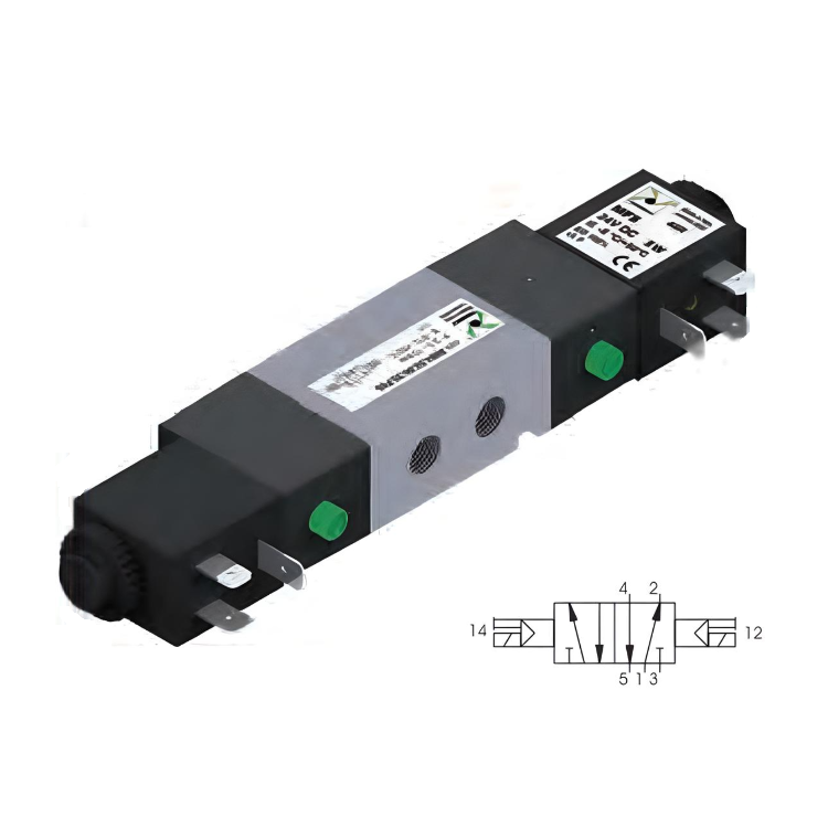 Pneumatic Solenoid Valve 1/8", 5/2 Double Coil 24Vdc