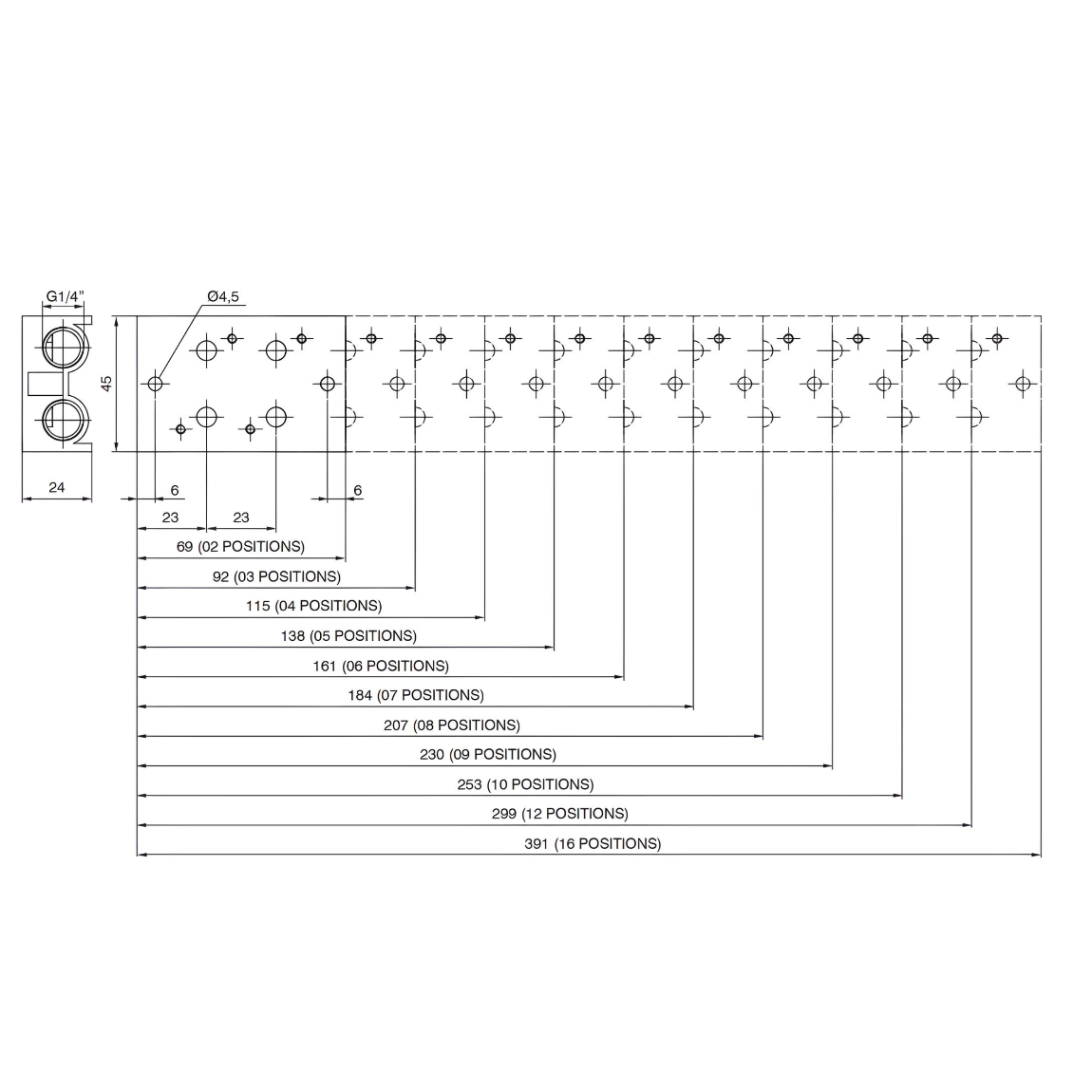 Manifold Air Valve 3/2 - 6 Positions (Valve 888)