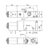 Pneumatic Solenoid Valve 1/4", 3/2 Normally Open Spring Return 12Vdc