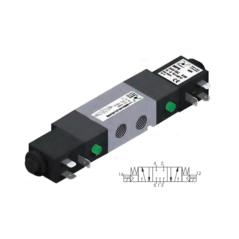 Pneumatic Solenoid Valve 1/4", 5/3 Closed Center Double Coil 220Vac