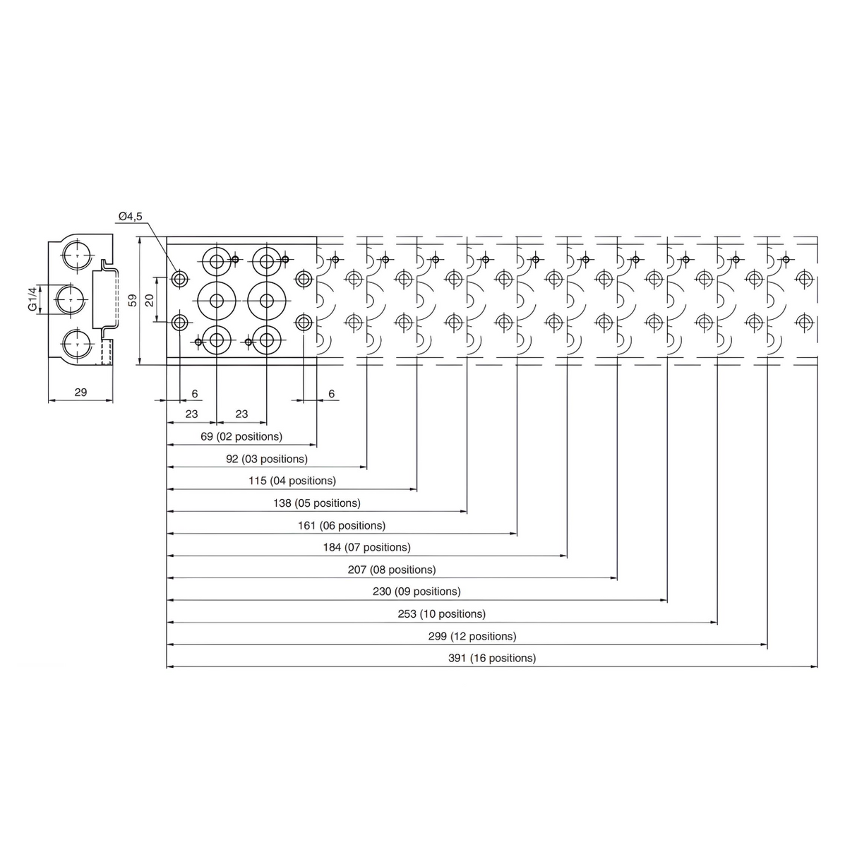 Manifold Air Valve 5/2 & 5/3 - 12 Positions (Valve 888)