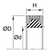 8J-3747 | 4.500" Caterpillar® Piston T-Seal - PTFE/NYL/NBR