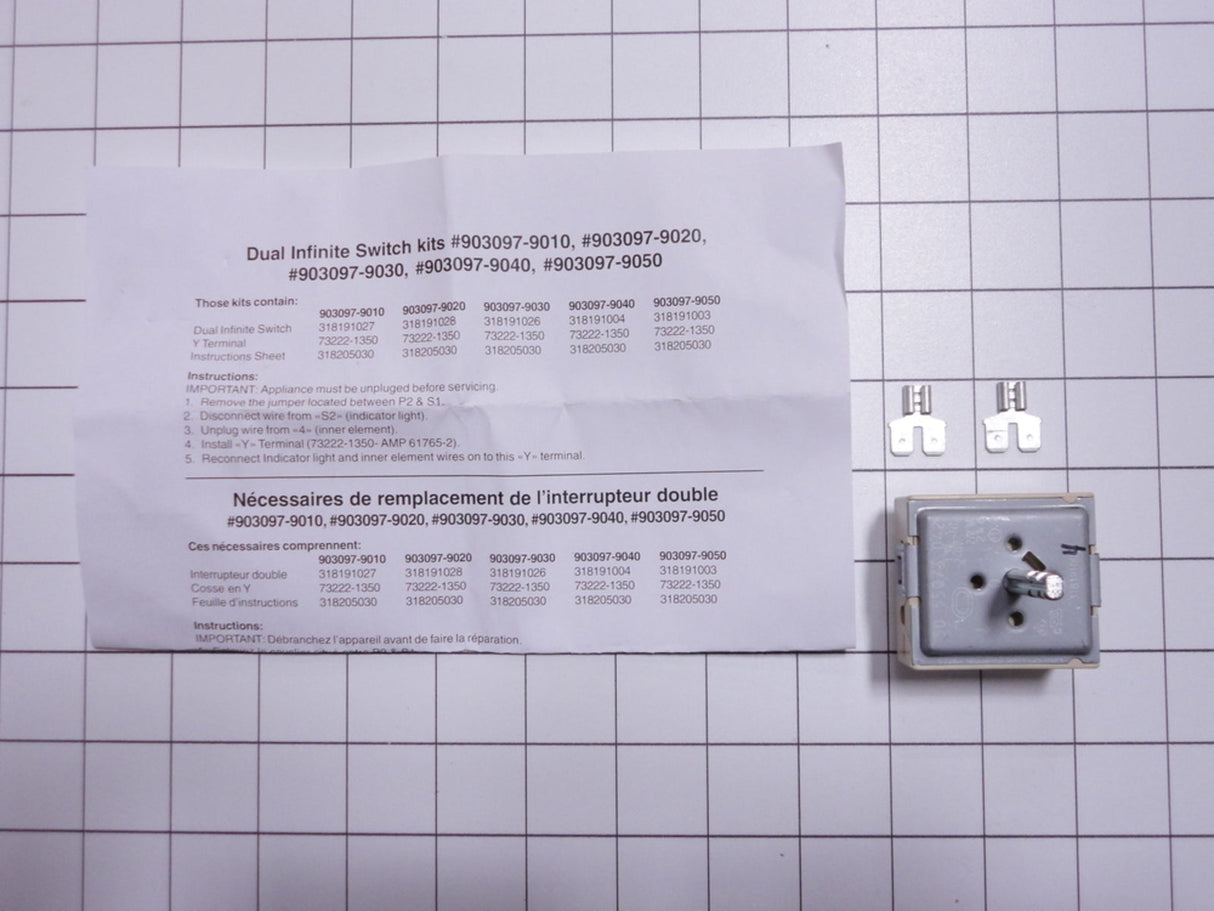 Frigidaire 903097-9040 Oven Range Surface Element Switch