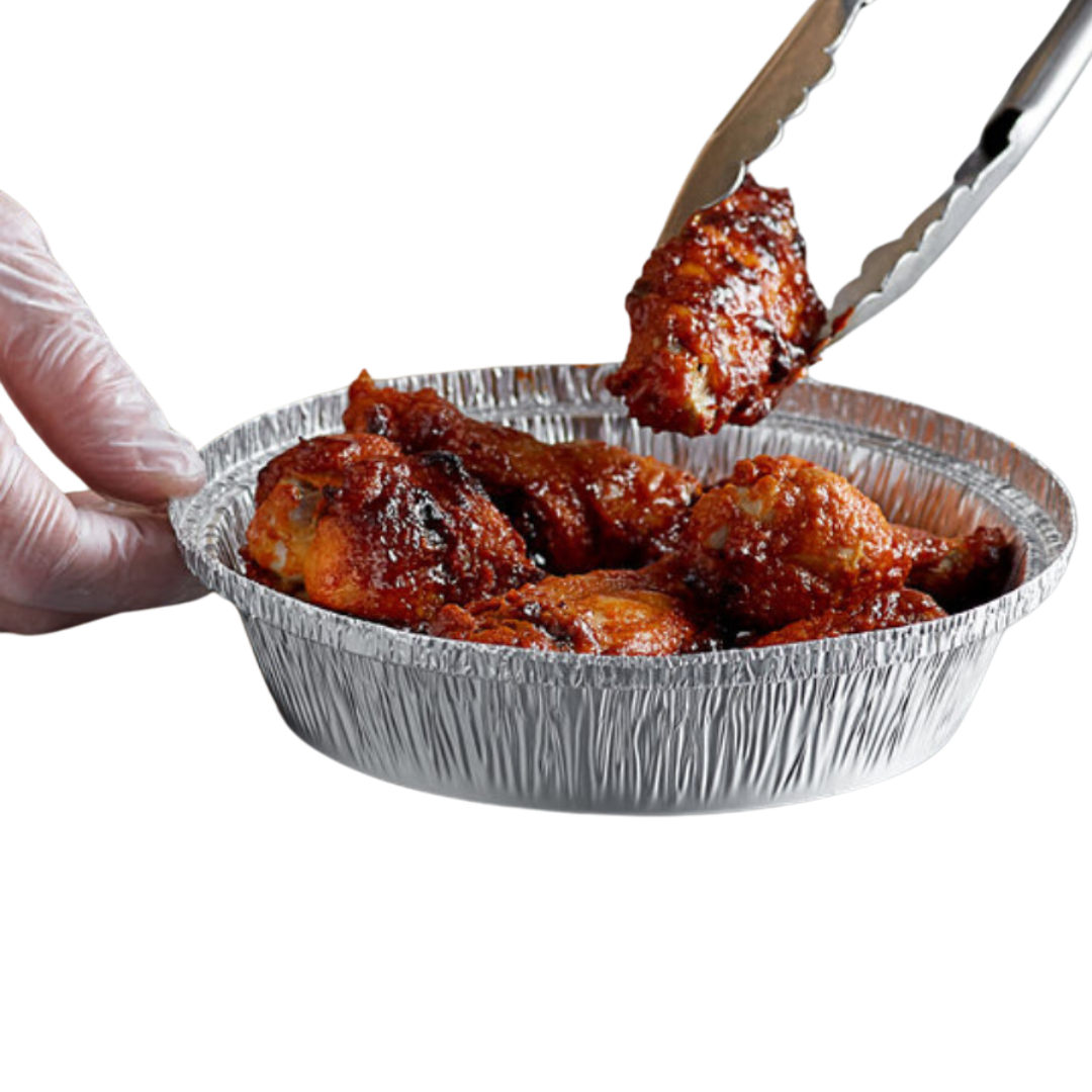 7-Inch Round Disposable Aluminum Foil Take-Out Containers (500-Pack)