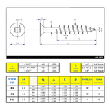 #10 x 5" Deck Screws Flat Head ACQ Brown Ceramic Finish