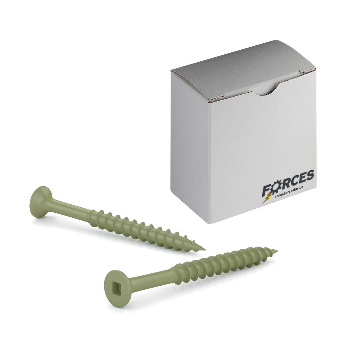 #8 x 1-1/4" Deck Screws Flat Head ACQ Green Ceramic Finish