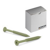 #8 x 1-3/4" Deck Screws Flat Head W/ Nibs ACQ Green Ceramic Finish