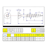 #8 x 1-3/4" Deck Screws Flat Head W/ Nibs ACQ Green Ceramic Finish