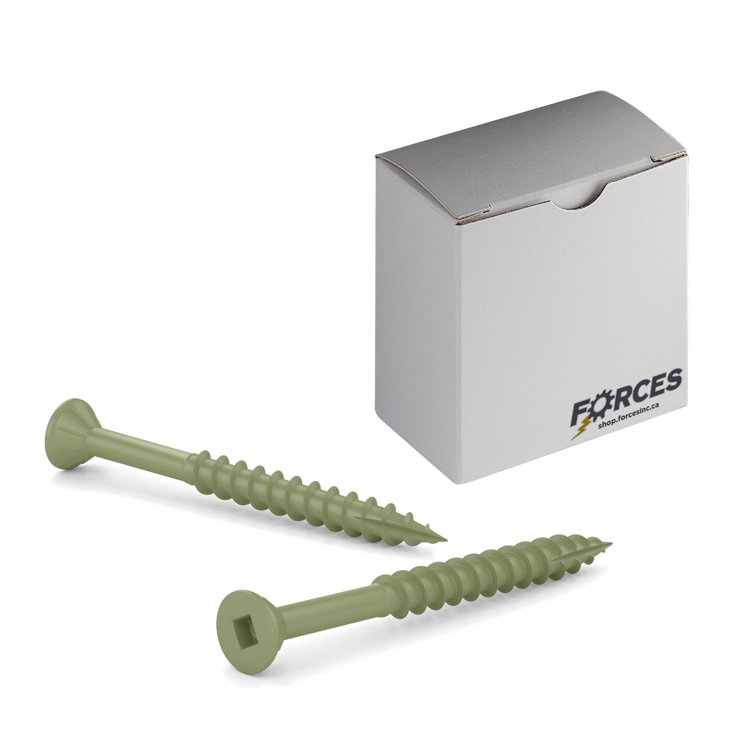#8 x 2" Deck Screws Flat Head W/ Nibs ACQ Green Ceramic Finish