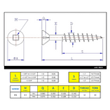 #6 x 1-1/2" Deck Screws Flat Head W/ Nibs ACQ Tan Ceramic Finish