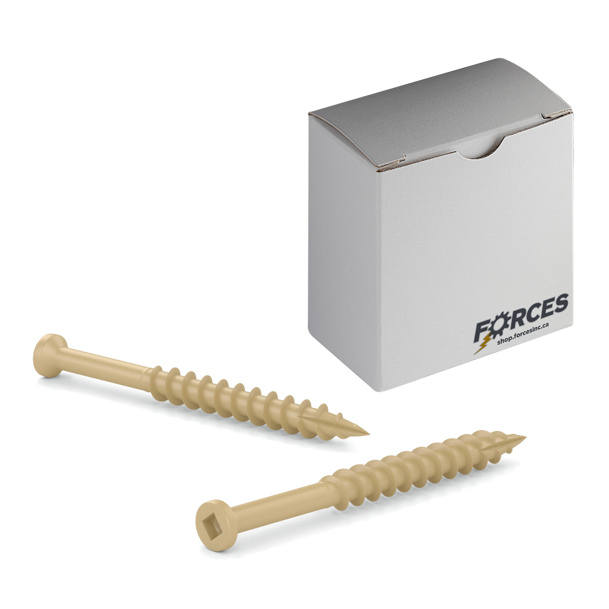 #8 x 3" Deck Screws Trim Head ACQ Tan Ceramic Finish