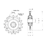 Aetna AG2417-A Single Pitch Sprocket Idler .516"/.522" Bore