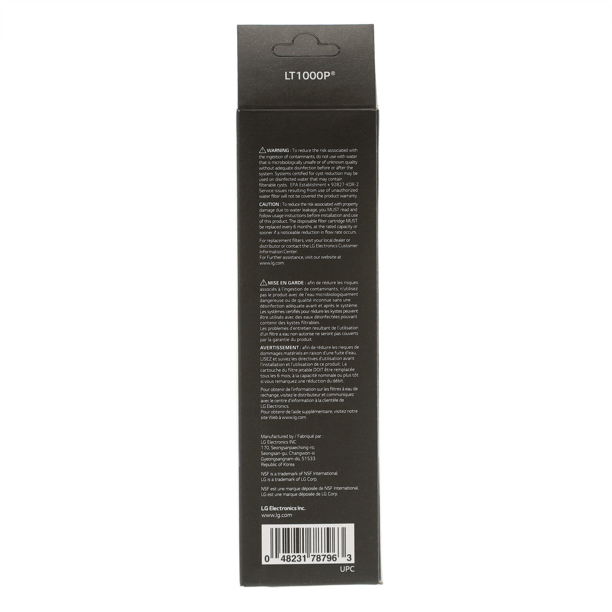 AGF80300704 LG Refrigerator Water Filter (LT1000P)