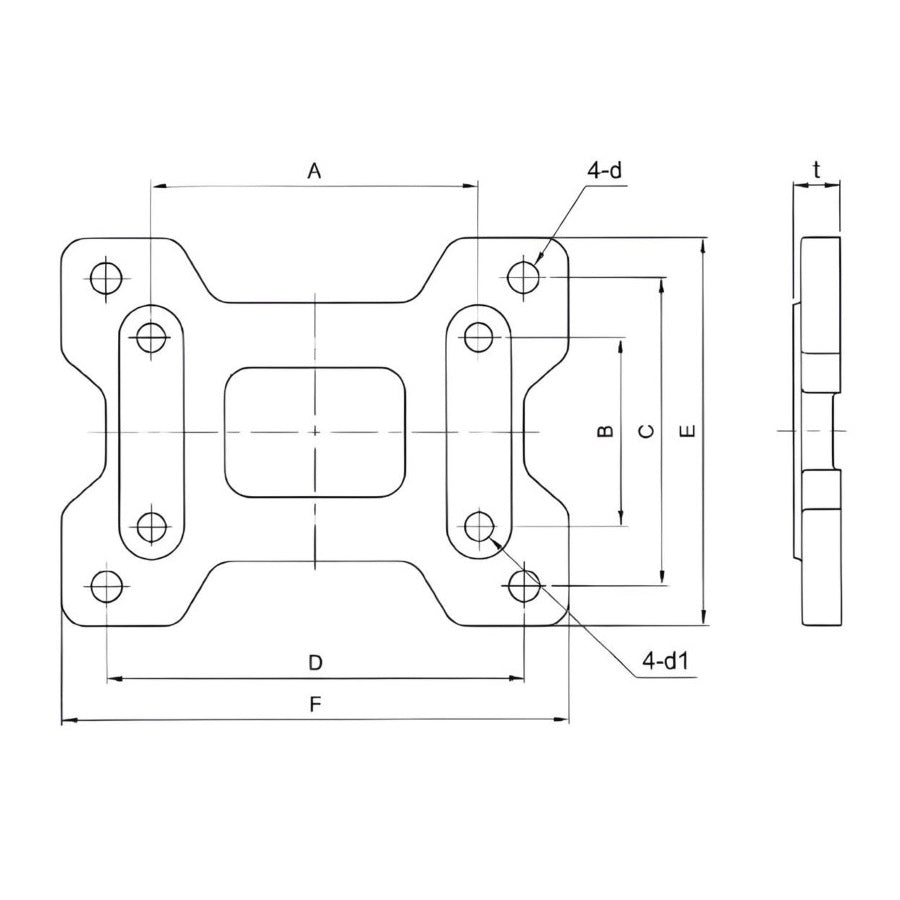 Drop-In Base Plate For Gear Speed Reducer Size 726