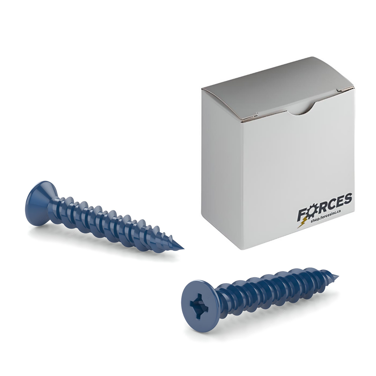 3/16" x 1-3/4" Concrete Screw Blue Coating Flat Head Quadrex Drive