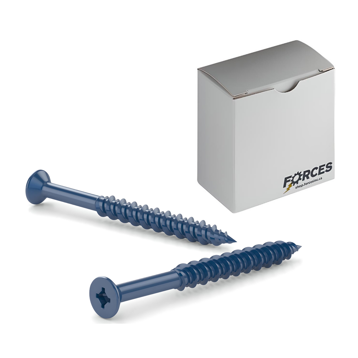 1/4" x 2-1/4" Concrete Screw Blue Coating Flat Head Quadrex Drive
