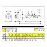 1/4" x 2-1/4" Concrete Screw Blue Coating Hex Washer Head