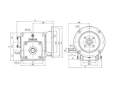 Right Angle Gear Speed Reducer 56C 60:1 Size 718 (Left Output) | BMU71860-L