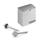 #9 x 1" Metal Roofing Screw Hex Head W/ Washer Type A Point - Steel Bone White