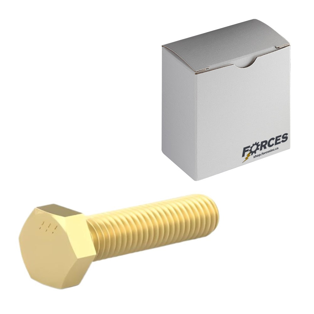 Hex Head Bolt M8-1.25 x 50mm Full thread - Brass