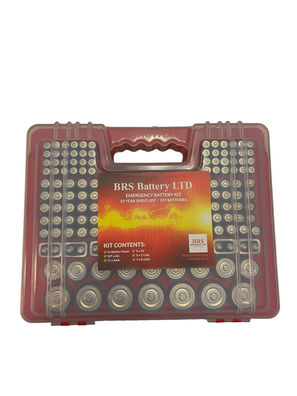 BRS Emergency Battery Kit: 203 Alkaline Batteries + Tester