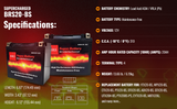 High Performance BRS20-BS 12v Sealed AGM PowerSport 2 Year Warranty