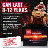 Super Charged BRS12-BS 12v Sealed AGM PowerSport 2 Year Warranty