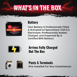 High Performance BRS20CH-BS 2 Year Warranty & Smart Charger / Maintainer Combo Bundle Kit 12v Sealed AGM PowerSports Battery