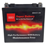 High Performance BRS14-BS 12v Sealed AGM PowerSport 2 Year Warranty