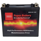 High Performance BRS20-BS 12v Sealed AGM PowerSport 2 Year Warranty
