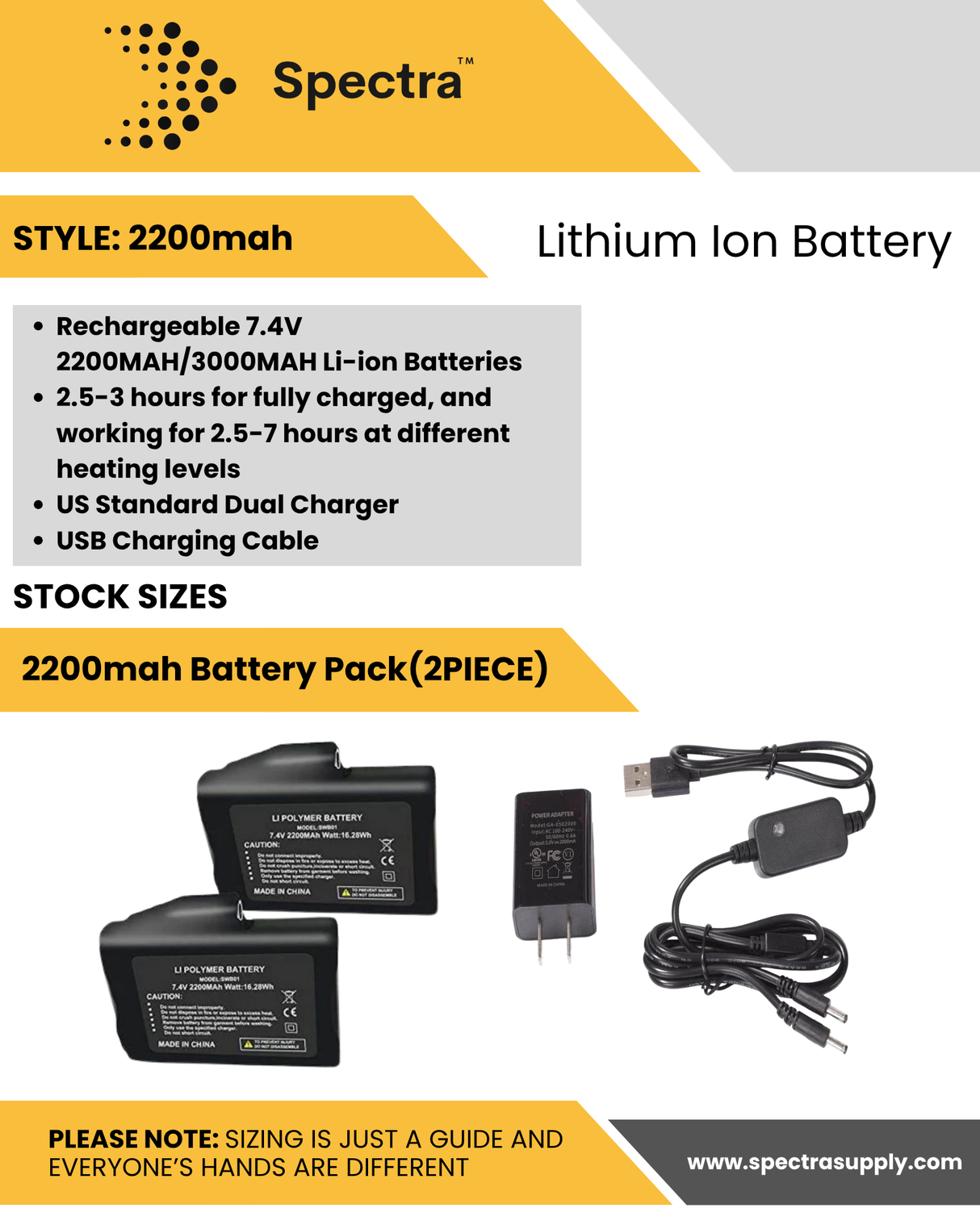 (Extra Set Spare Batteries)Lithium Ion Battery