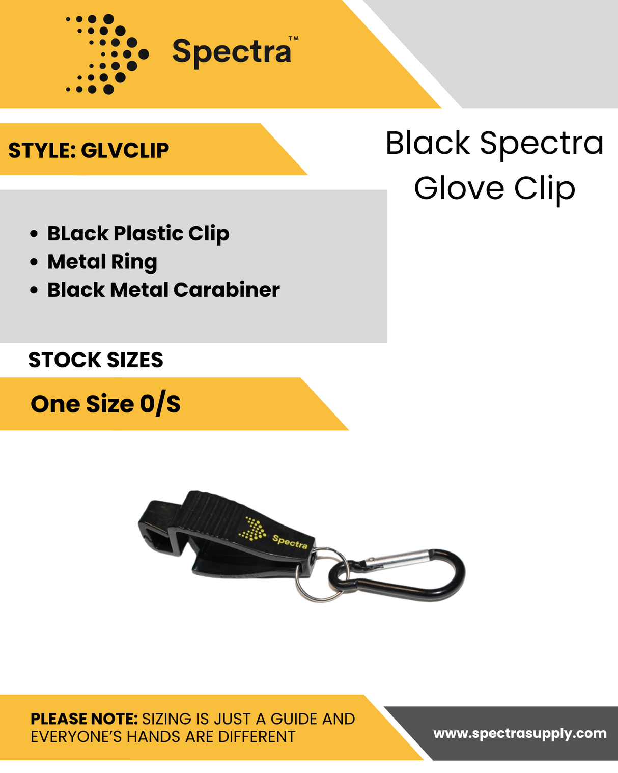 Black Spectra Glove Clip
